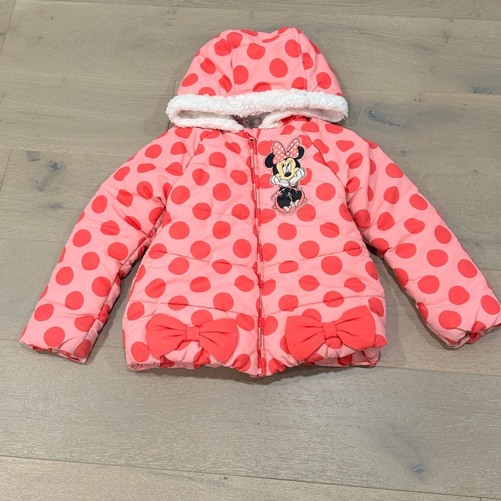 Disney Collection Minnie Mouse Pink Polka Dot Puffer